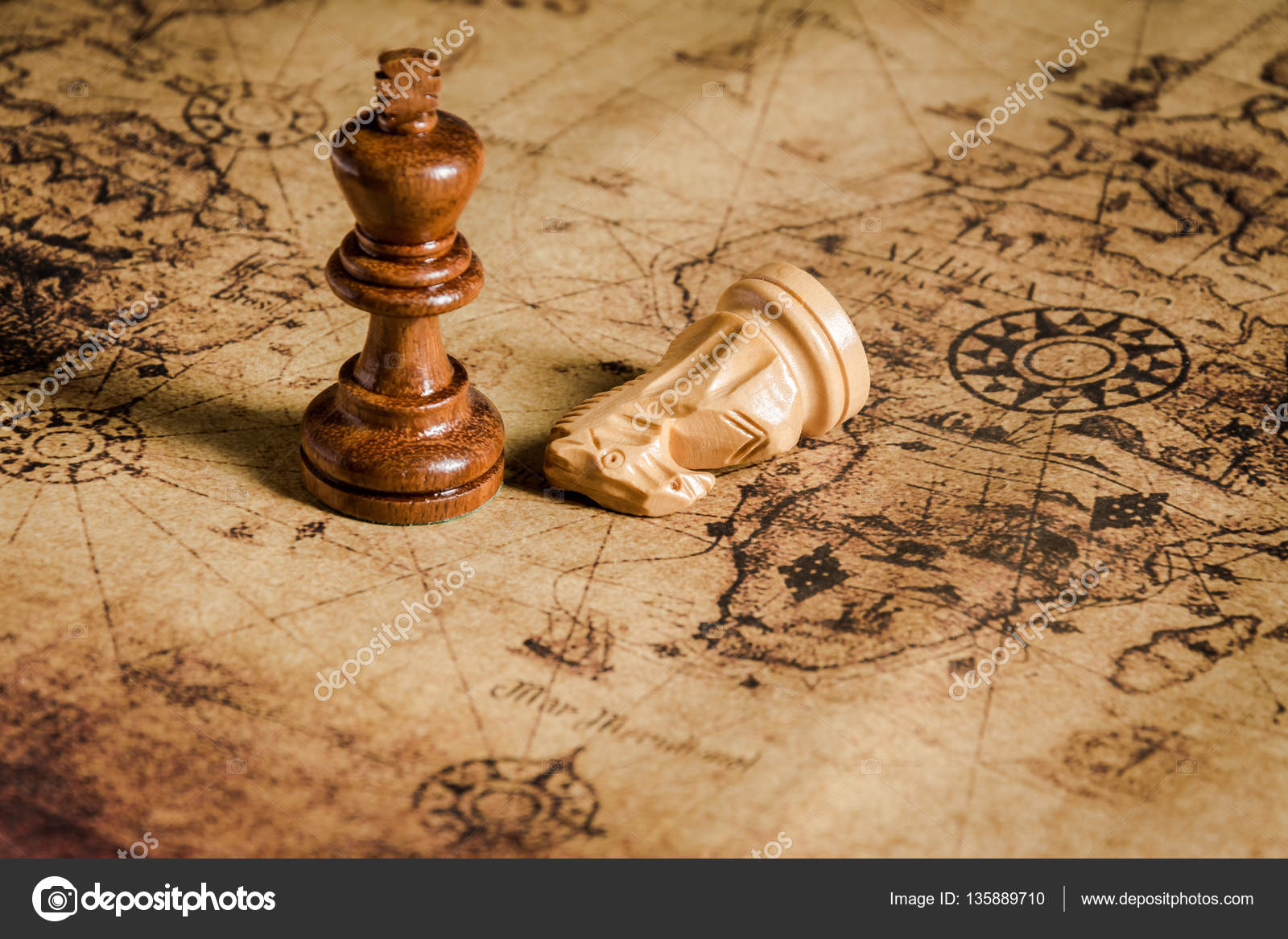 Chess on old map Stock Photo by ©meenstockphoto@gmail.com 135889710